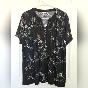 Croft & Barrow Black Floral Blouse